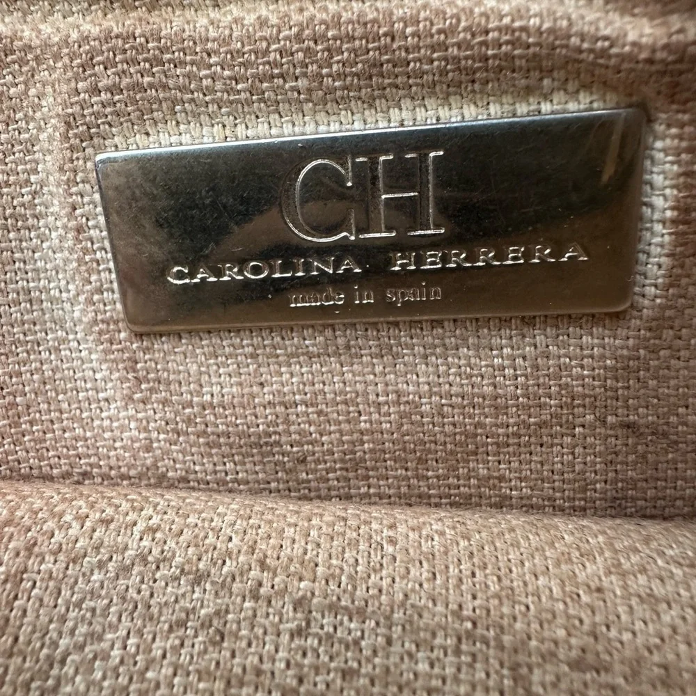 Quiet Luxury CH Carolina Herrera Fold-Over Fuchsia Clutch With Bronze Tassel